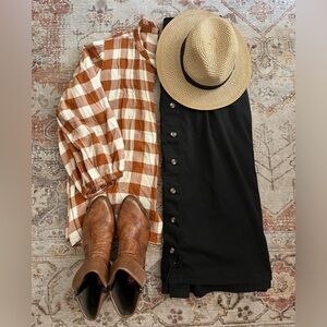 Vintage Penmans button down midi skirt